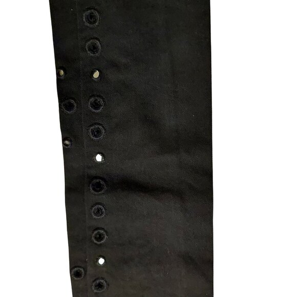 John Richmond Hippy Chic Circle Eyelets Mirrored Low-Rise Black Denim Jeans 28 - Picture 12 of 13